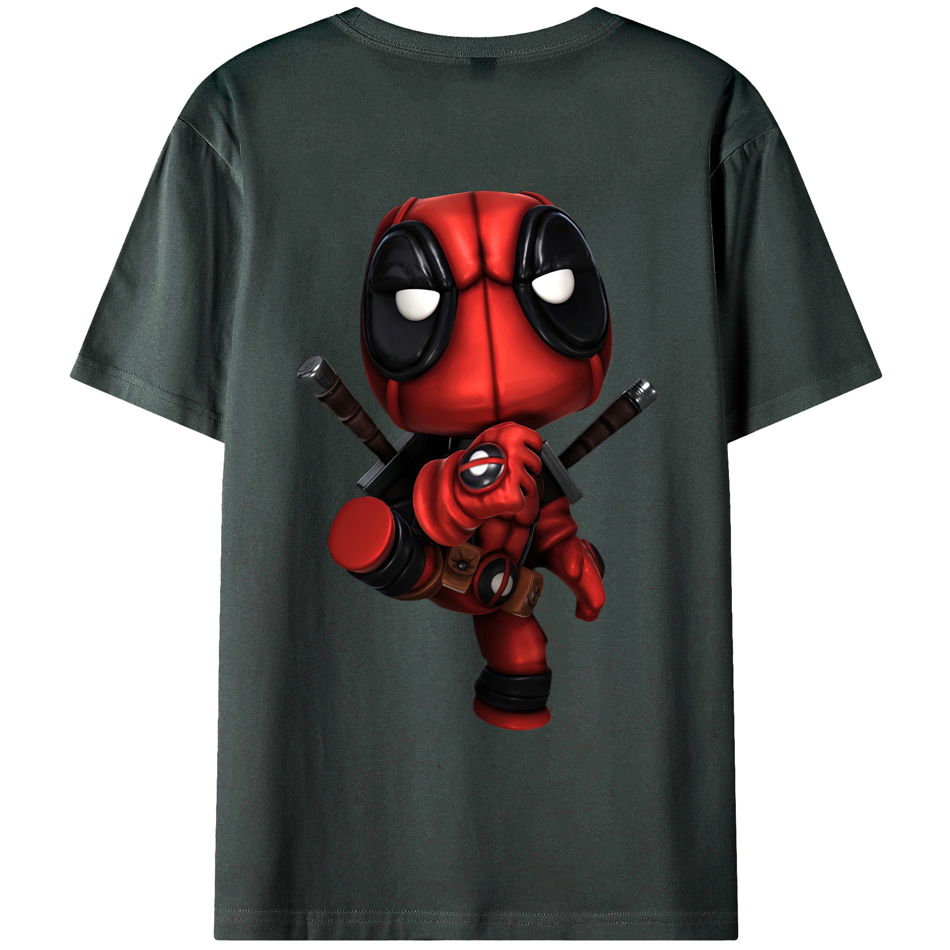 （画像用） Deadpool デッドプール 綿100％ メンズ半袖Tシャツ（バックプリント） 通気性